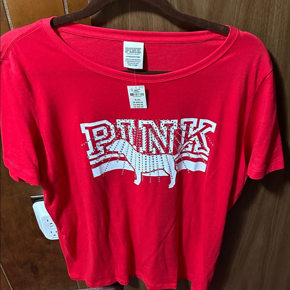 PINK Victoria's Secret Red Graphic Tee NWT XL